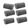 Stol täcker 6 stycken grå elastisk soffa armstöd fåtölj slipcovers