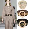 Bälten 2023 Fashion Round Woven Wood Buckle Ladies Casual Wild Decoration Female Belt Pants BG-1506