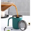 Cups Saucers Coffee Cup Antibacterial 304 Roestvrij staal Eco-vriendelijke drinkwareminnaars Breakfast Kids For Milk Tea Home Office Tool J390