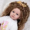 Dolls Arrive 60 CM Reborn Dolls Menina Long Hair Lifelike Soft Silicone Cloth Body born Boneca Toys Kids Birthday XMAS Gift 230111