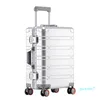 Resväskor Helt aluminium magnesiumlegering resväska Herr Business Rullande bagage på hjul vagn Carry Ons-hytt