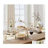 Vaisselle Assiettes Branche de Chêne Doré Snack Bol Stand Noël Bonbons Décoration Affichage Maison Fête Spécialité Rack Livraison Directe Jardin K Dhaly