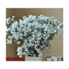 Dekoracyjne kwiaty wieńce Eleganckie sztuczne dziecko Biała gipsophila Fake Silk Flower Plant Home Wedding Party Decorationfp1 Dhdqr