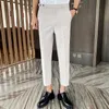 Ternos masculinos Blazers Casual Calça 2023 Primavera e verão Cor sólida Slim Nove pontos Personalidade Young Moda Clothing