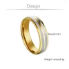 Wedding Rings Gold Silver Color Male Carved Leaf Shaped Stainless Steel Finger Band For Men Fashion Jewelry Gift 6mm