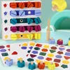 Intelligence toys Wooden Color Matching Nut Screw Game Puzzle Early Education Disassembly Montessori Assembly Fine Motor Skills Toys For Children 230111