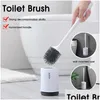 Conjunto de acess￳rios de banho conjuntos de escova de vaso sanit￡rio sile wc parede pendurada no ch￣o dom￩stico acess￳rios de limpeza de banheiros dhwtj de cerdas macias dhwtj