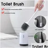 Badaccessoire set Sile Toiletborstelhouder Sets WC Wandhangende huishoudvloer Standaard REINIGING ACCESSOIRES ZACHTE BRISTLE DHWTJ