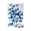 Stickers muraux 3D papillon autocollant simulé papillons Double aile décor Art décalcomanies décoration de la maison livraison directe jardin Dhfek