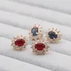 Backs Earrings Non Pierced For Women Wedding Party Bijoux Accessory Rose Gold Color Plated Fashion Flower Design Clip Earing Jewelery