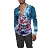 Casual shirts voor heren Kerstthema 3D Gedrukte knop mode mode lange mouw blouse vakantiefeest tops jaar paar streetwear kleding 230111