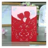 Greeting Cards High Garde Creative Wedding Invitation Card Laser Cut Hollow Out Er Party Invites With Envelope For Engagement Drop D Dhjac