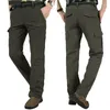 Pantaloni da uomo 2023 pile spesso caldo elasticizzato uomo causale Softshell militare pantaloni da escursionismo all'aperto impermeabili cargo tattici