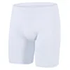 Underpants CLEVER-MENMODE Long Boxers Men Underwear Sexy Ice Silk Sheer Leg Penis Pouch See Through Boxer Shorts Panties