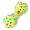 Dog Toys Tuggar Ny ankomst Colorf prickad hantelformad Squeeze Squeaky Faux Bone Pet Chew for Dogs Drop Delivery Home Gar Dhgarden Dhmcu