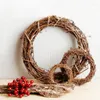 Decorative Flowers 30cm/25cm/20cm Rattan Ring Artificial Garland Dried Flower Frame For Home Christmas Decoration Diy Floral Wreaths