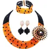 Bruiloft sieraden sets hoogkostenprestaties zwarte cayn kristallen kralen nigeriaanse vrouwen 5c-sz-02