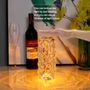 Bordslampor Multicolor Lamp Atmosphere Diamond Rose USB Desk nattljus Akryl Crystal Lighting Gift Bar Dekorativ sovrum Bedside