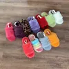 Frauen Fluff Yeah Slide Furry Hausschuhe Männer Winterschuhe Regenbogen Farbverlauf Sherpa Plüsch Furry Australia Slides Fuzzy House Fluffy Sneaker