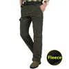 Pantaloni da uomo 2023 pile spesso caldo elasticizzato uomo causale Softshell militare pantaloni da escursionismo all'aperto impermeabili cargo tattici