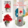 Decorative Flowers 12.5 Inch Spring Wreath Wall Hanging Door Decoration Tulips Garland Bucket Twig Winter Front Porch Decor