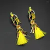 Stud Earrings Chinese Retro Sparkling Full Rhinestone Princess Tassel Exaggerated Nightclub Bride Accessories Female 567