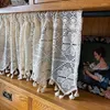 Rideau américain pastorale coton fil Crochet demi cuisine rideaux à la main creux gland court cantonnière placard décorer
