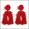 Goujon Creative Tricot Trapézoïdal Pur Boucles D'oreilles En Perles De Riz À La Main 1626 Q2 Drop Delivery Jewelry Dh5Io