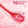 Massaggiatore per adulti vibratore per clitoride rosa 2 in 1 leccata di lingua orale vibratore per donne che spinge il clitoride del punto g