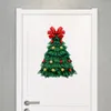 Décorations de noël porte suspendu vert lin arbre de noël pendentif guirlandes joyeux décor pour la maison bonne année 2023