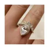 Anneaux de bande Fashion Jewelry Boutique Big Drop Crystal Ring Lady Delivery Dhriy