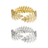 Bangle Metal Arm Cuff Upper Bracelet Band For Women Gold Silver Color Armlet Leaf Armband Adjustable T8DE