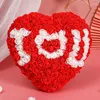 Kwiaty dekoracyjne 40 cm Red Rose Loving Heart Walentynki Prezenty Sztuczne kwiaty Dekoracja ślubna