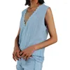 Women's Tanks Women Summer Solid Color Lace Trim Tank Tops Sexy V-neck Sleeveless Casual Vest Loose Camisole For Ladies