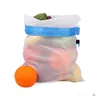 Sacos de armazenamento Shop reutilizável lojas ecológicas Mesh Toys de frutas vegetais bolsa bolsa de mão Home Bolsa ambiental Drop Drop Garden Housek Dh0ox