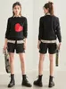 Pulls de femmes en gros femmes Pull en tricot broderie rouge Heart oneck Simple Style Automne Primpor Automne Slim Harajuku C0511 230111