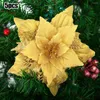 Christmas Decorations 5pcs Flower Large Poinsettia Glitter Tree Hanging For Decoration Trees Party Xmas Decor