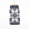 Skirts Ready Stock Fashion Elegant Floral Print High Waist Stretch Pencil Women Wear OL Work