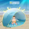 Tende giocattolo Tenda da spiaggia per bambini Tenda da sole pop-up impermeabile per bambini Tenda da sole con protezione dai raggi UV con piscina Kid Outdoor Camping Parasole Beach 230111
