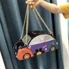 Abendtaschen Luxus Auto Design Frauen Handtasche Nähte Druck Schulter für 2023 Party Clutch Tasche Kette Tote Weibliche Ins