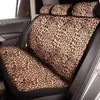 Housses de siège de voiture 15pcs Kit de couverture d'impression léopard Coussinets de ceinture de volant Coasters Coussin d'accoudoir et porte-clés