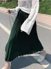 Skirts Fashion Pleated Midi Long Skirt Female Korean Japanese Casual High Waist Jupe Faldas 10 Colors Spring SK295 230110