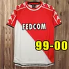 Retro -Version Monaco Soccer Trikotsklassiker Home 77 82 90 91 92 94 95 96 97 98 99 00 1977 1982 1990 1999 2000 als Ben Yedder Jovetic Golovin Jorge Vintage Football Shirt