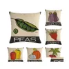 Coussin/Oreiller décoratif Légume Ajouter Anglais Homerdecor Coussin Er Jeter Taie d'oreiller Ers 45 X 45Cm Canapé Siège Décoratif Drop Deliv Dhvz4