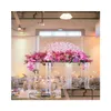 Party Decoration 12Pcswedding Centerpiece Flower Centerpieces Vase Stand With Crystal Acrylic Yudao1564 Drop Delivery Home Garden Fe Dhqdq