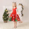 Robes de fille bonne année robe de Noël mababy pour filles pour enfants enfant enfant rouge plaid arc de Noël costumes princesse