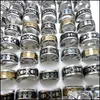 Bagues de bande en gros 50pcs Mix Skl en acier inoxydable Ajouter des bijoux en alliage Bague Punk Biker Edelstahlringe Mode Drop Livraison Dhoiu