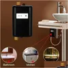 Ensemble d'accessoires de bain Mini chauffe-eau électrique 3800W 220V Outdoor Cam Caravan Système de douche instantanée Cuisine Salle de bains Accessoires Drop Dhkla