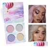 Eye Shadow 4 Color Handaiyan Chameleon Highlighter Palette Face Contour Makeup Markera Bronzer Glow Aurora Shimmer Cosmetic Ki Dhmdx