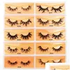 Falska ögonfransar 50st/Lot Bk Viso 5D Mink Tjock Long Lashes Naturlig dramatisk volymförlängning 3D Drop Delivery Health Beauty Makeup E DHE8A